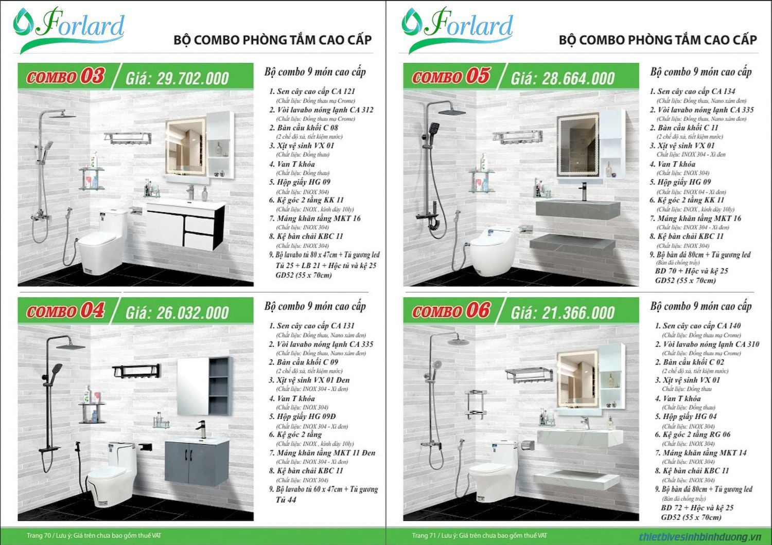 Thiết bị vệ sinh FORLARD Catalogue và Bảng giá mới nhất /Page 35